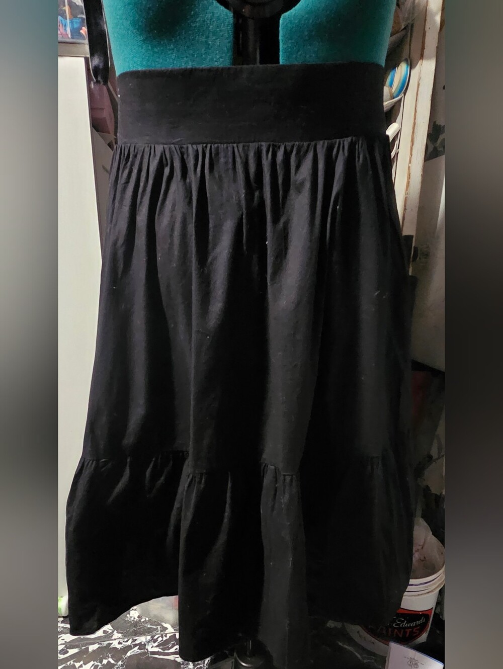 Everyday Black Maxi Skirt with Wide Waistband